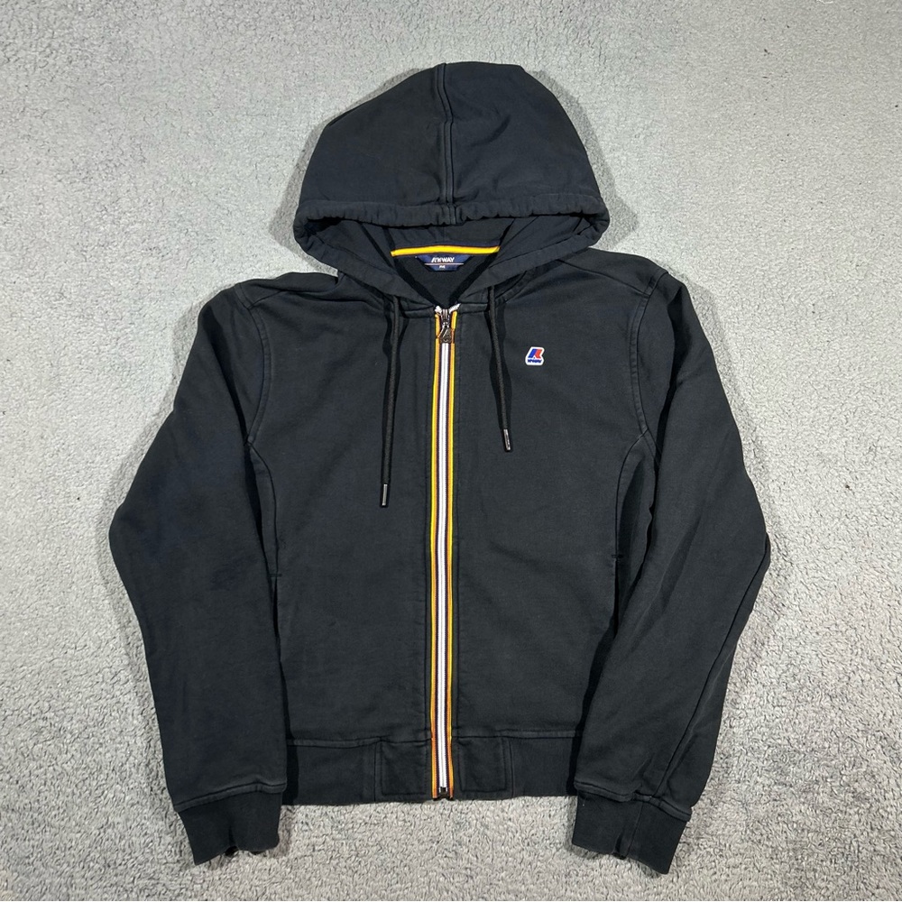 K-Way AVE DELINE Black zip Up Hoodie Women’s Size 5 Style K8121MW #1106